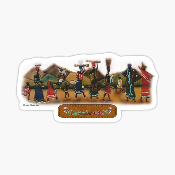 African procession - in leather Sticker