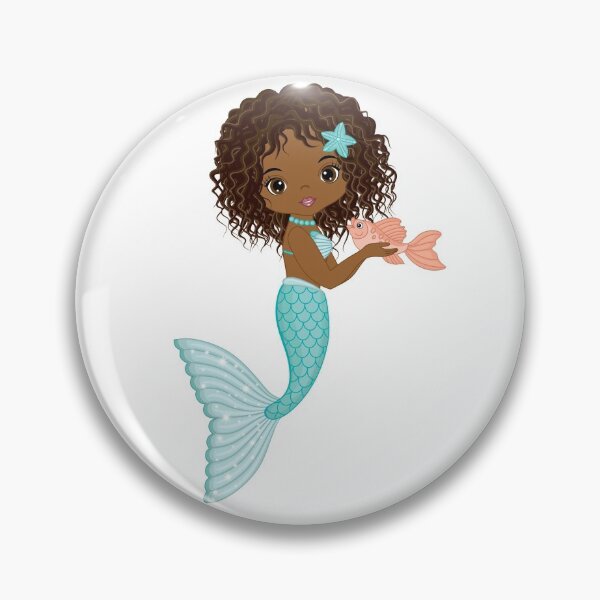Item preview, African American Mermaid with Turquoise Tail designed and sold by CreativeMill.