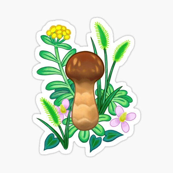 Summer Weeds & Elegant Mushroom Sticker