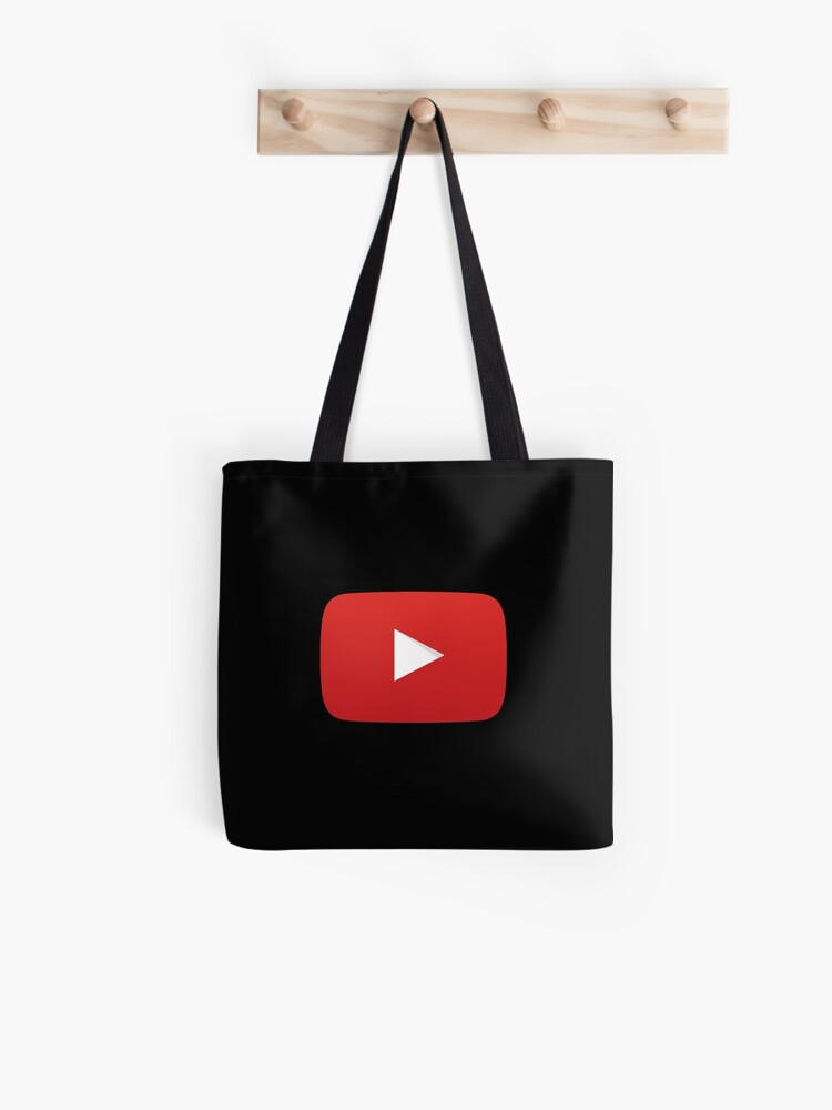 Youtube Button Black Background Tote Bag By Itsdk Redbubble