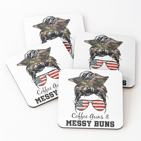 Item preview, Funny COFFEE GUNS & MESSY BUNS - Funny USA Flag Bandana designed and sold by GenettGbbot.