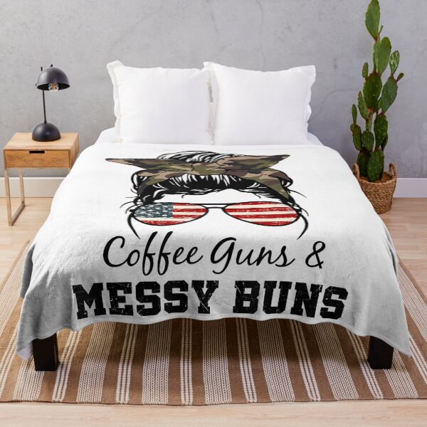 Item preview, Funny COFFEE GUNS & MESSY BUNS - Funny USA Flag Bandana designed and sold by GenettGbbot.