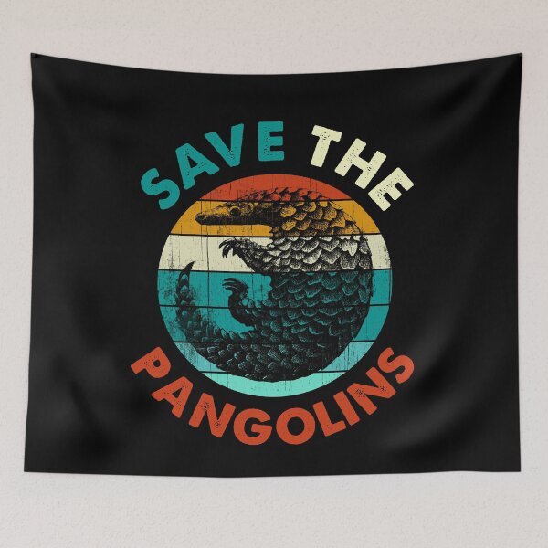 Item preview, Save the Pangolins Vintage Retro Style Draw  designed and sold by NUMAcreations.