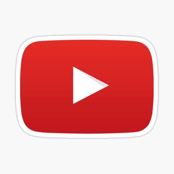 Youtube Button White Background Sticker By Itsdk Redbubble