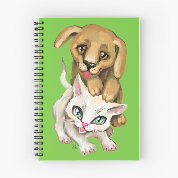 Item preview, cat and dog designed and sold by RukkiZukkiArt.