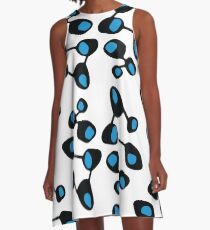 Retro Blob Blue A-Line Dress
