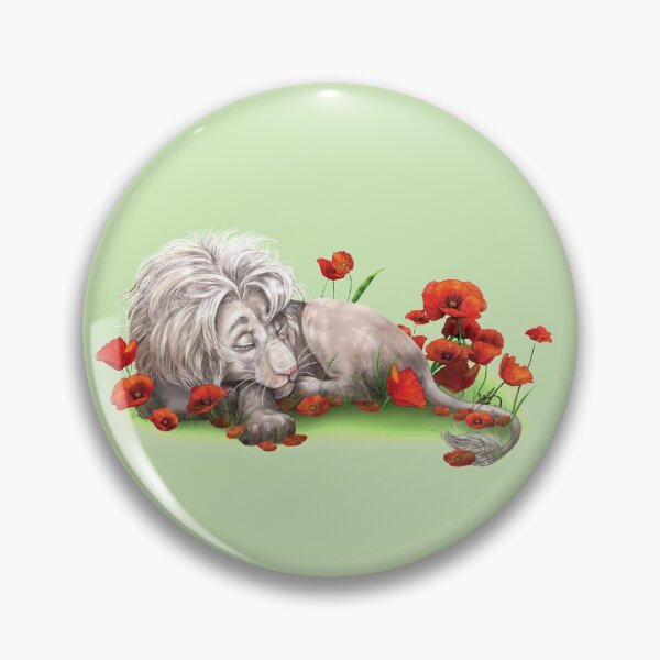Item preview, White lion sleeps in a poppy field designed and sold by AnaGrigorjev.