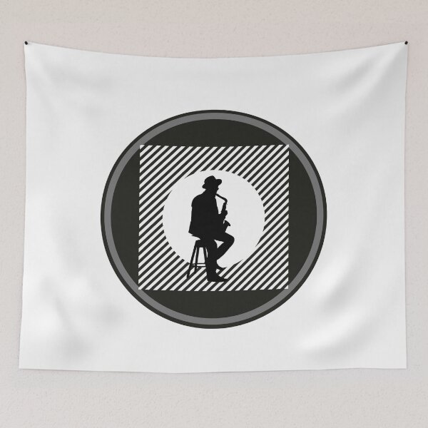 Item preview, Saxophone Player "Black and White Design" designed and sold by ProfusionPro.