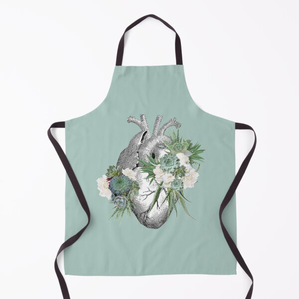 Item preview, Human heart with roses and succulents, plant lover anatomy art designed and sold by Collagedream.