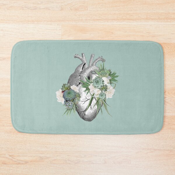 Item preview, Human heart with roses and succulents, plant lover anatomy art designed and sold by Collagedream.