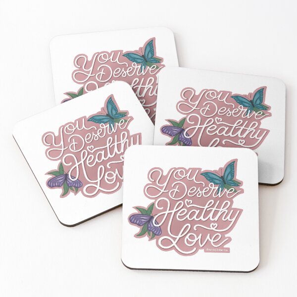 Item preview, You Deserve Healthy Love Quote Sticker Happy designed and sold by Amber  Liu.