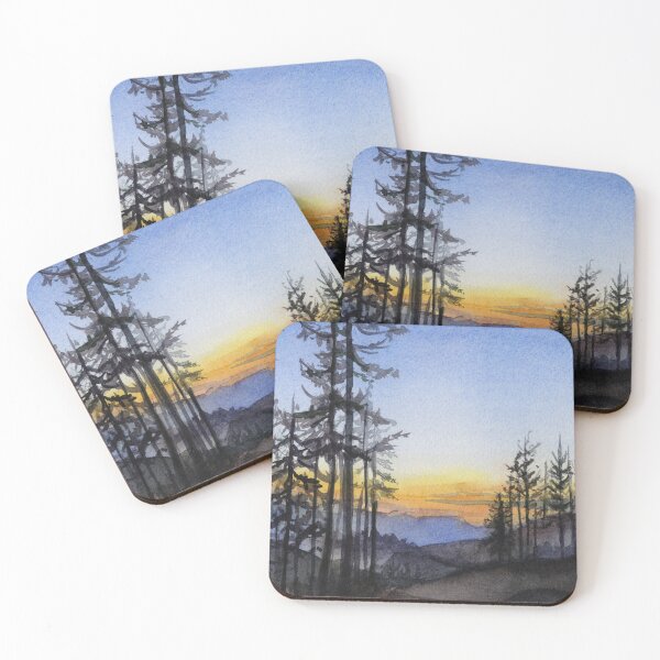 Item preview, Acuarela puesta de sol en Raging River designed and sold by Olga Shvartsur.