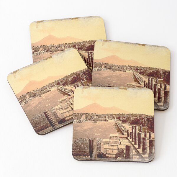 Item preview, Ruins of Ancient Pompeii with Vesuvius, Italy - Antique Sepia designed and sold by Retro Art Factory.