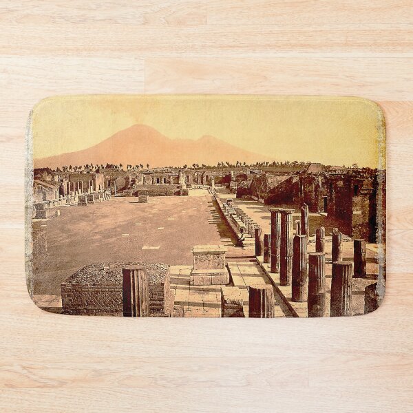 Item preview, Ruins of Ancient Pompeii with Vesuvius, Italy - Antique Sepia designed and sold by Retro Art Factory.