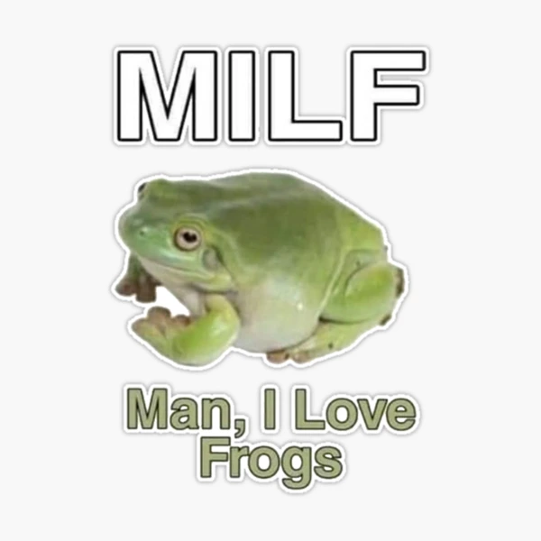 Cute Frog Stuff I Heart Milf Man I Love Frogs Painting Sticker. By  Artistshot