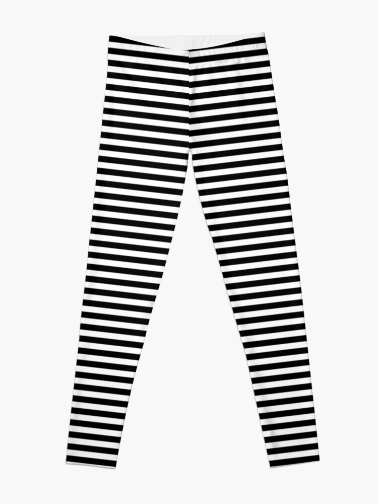 Horizontal Stripes Pattern - Black & White | Leggings