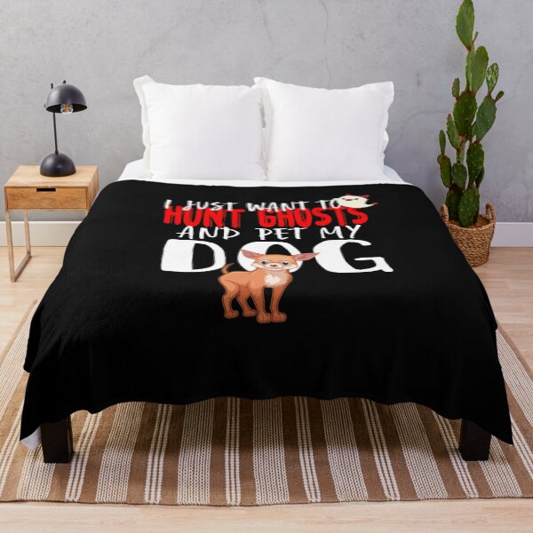 Item preview, I Just Want To Hunt Ghosts And Pet My Dog-Funny Halloween Saying Gift To Brown Chihuahua ,Mom Halloween Present designed and sold by Rassitni.