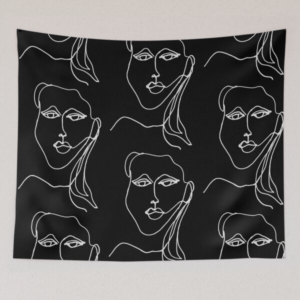 Item preview, Minimalist woman drawing, line drawing, black and white designed and sold by Nadezda Kravcenko.