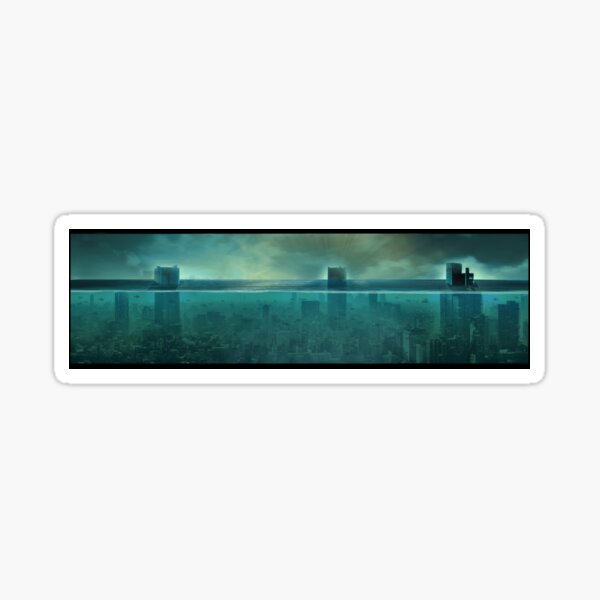 Underwater city. Apocalypse Sticker