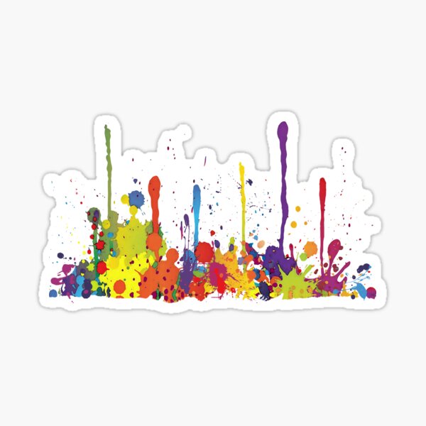 Verrücktes mehrfarbiges Laufen SPRITZEN horizontal Sticker