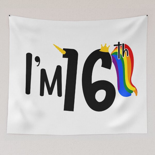Item preview, I'm 16th, Sixteenth Unicorn, 16 Years old Birthday designed and sold by ARTsPlural.