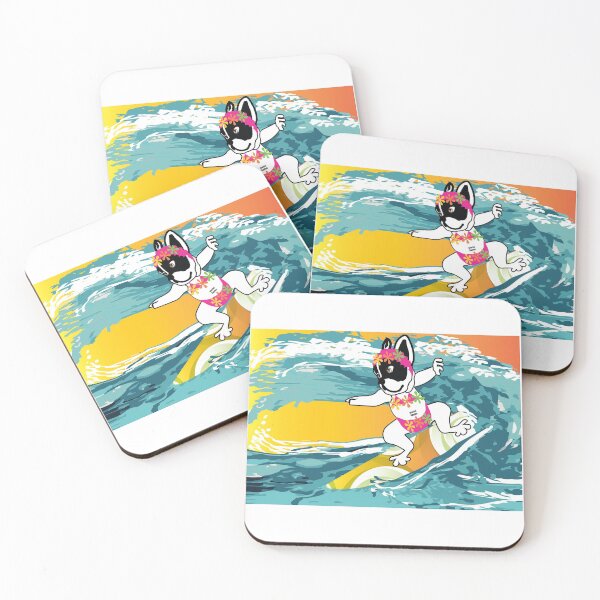 Item preview, bulldog, wave, surf, fun designed and sold by muriel Baylac.