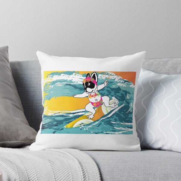 Item preview, bulldog, wave, surf, fun designed and sold by muriel Baylac.