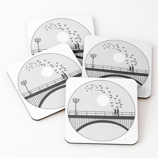 Item preview, Young couple on footbridge watching the full moon, designed and sold by Rima Amin.