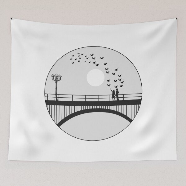Item preview, Young couple on footbridge watching the full moon, designed and sold by Rima Amin.