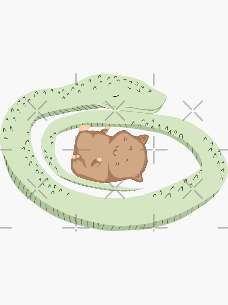 "snake and hamster unlikely friendship" Sticker for Sale by pupujussi