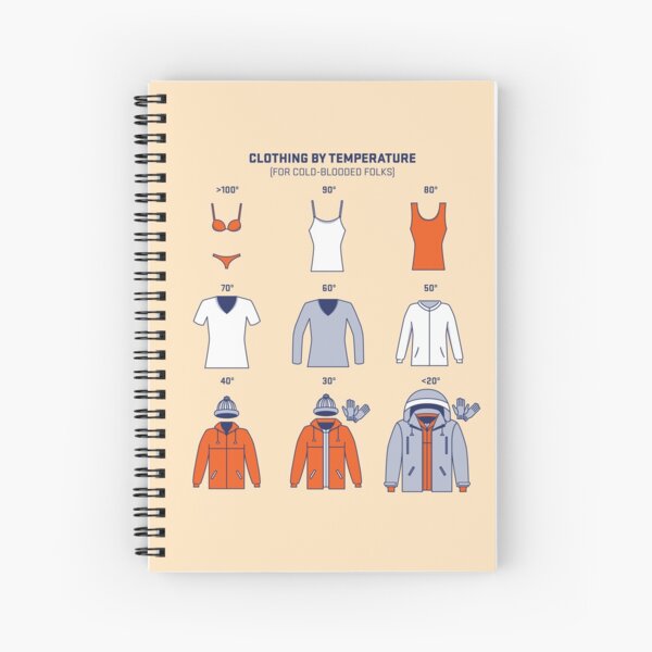 Clothing by Temperature (for cold-blooded folks) Spiral Notebook
