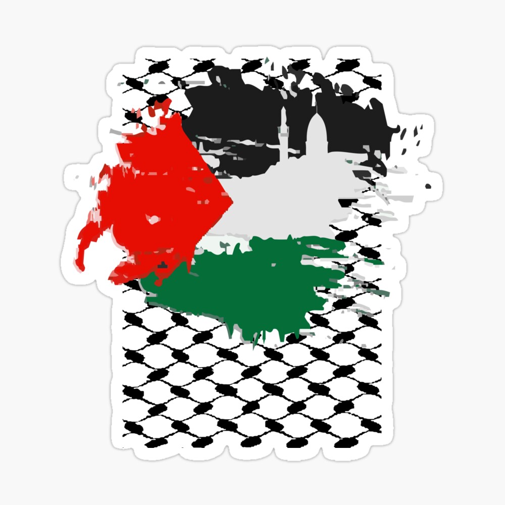 Sticker for Sale avec l'œuvre « Palestine Libre - Keffieh Palestinien » de  l'artiste RichieDuprey