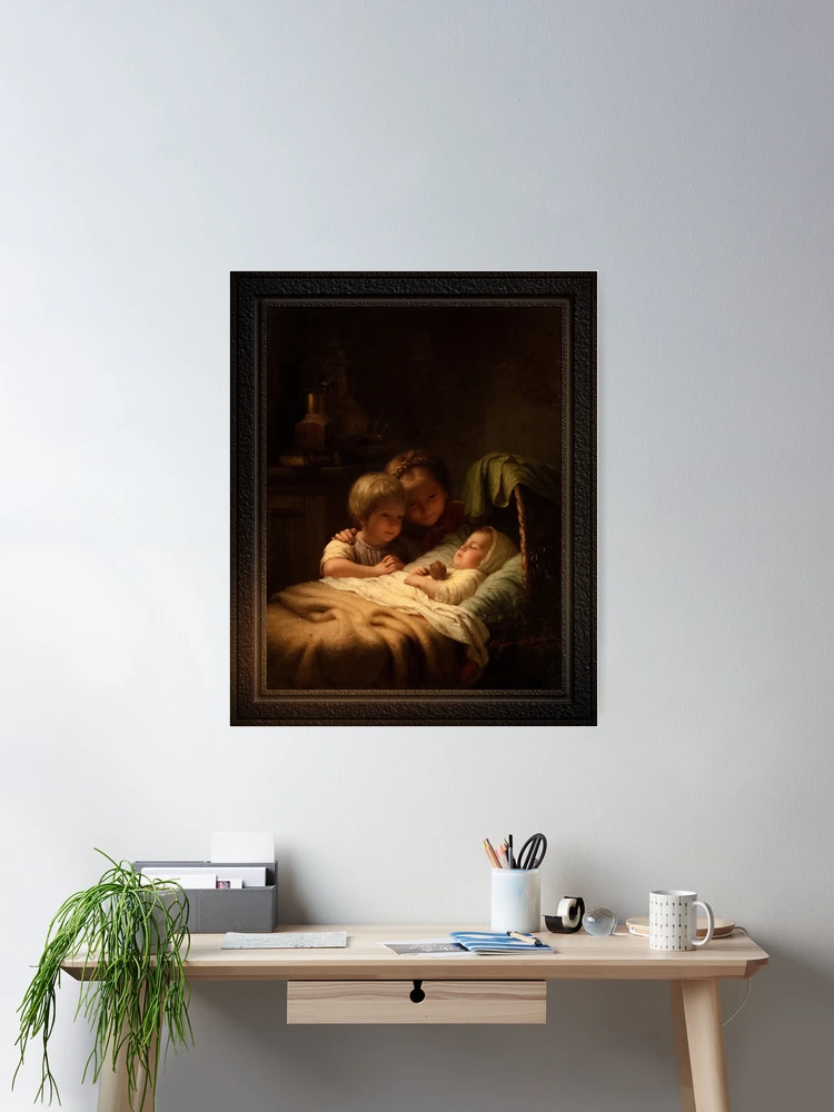 Het Jongste Broertje (The Youngest Brother) by German Painter Johann Georg Meyer (1813 - 1886) Poster Art Print