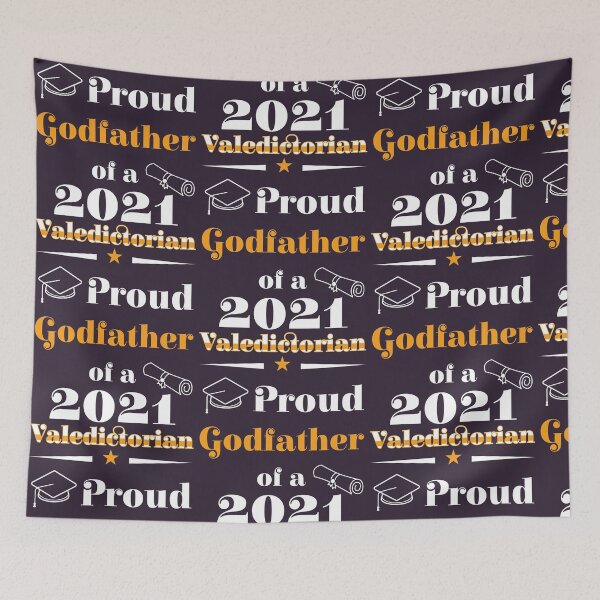Item preview, Valedictorian Class 2021 Proud Godfather Family Graduation print designed and sold by doodabobs.