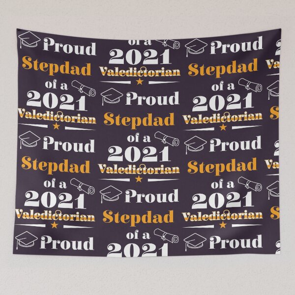 Item preview, Valedictorian Class 2021 Proud Stepdad Family Graduation graphic designed and sold by doodabobs.