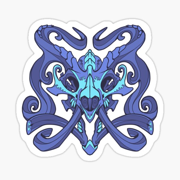 Monster Damask (blue) Sticker