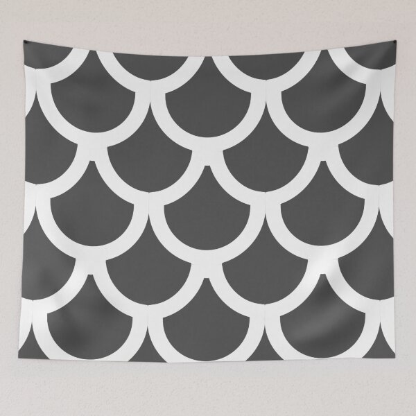 Item preview, Dark grey plain background and white art deco pattern designed and sold by Brontorino.