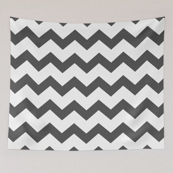 Item preview, Dark grey plain background with white geometric zig zag pattern designed and sold by Brontorino.