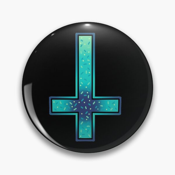 Item preview, dark teal inverted cross with confetti designed and sold by weilertsen.