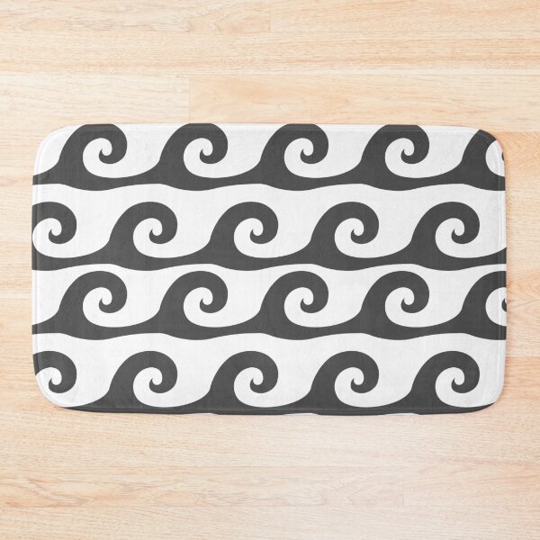 Item preview, Dark grey waves on white background pattern designed and sold by Brontorino.