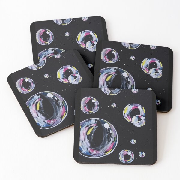 Item preview, Watercolor painting of Bubbles on black background designed and sold by BhaktiK.