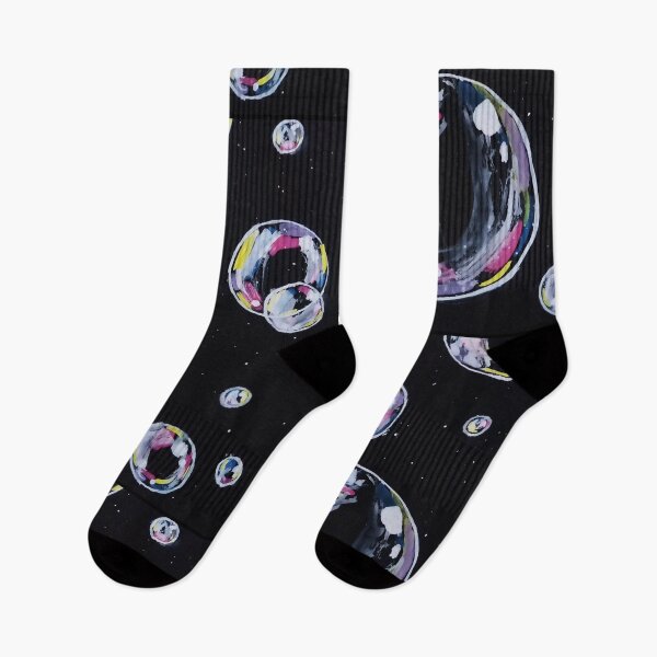 Item preview, Watercolor painting of Bubbles on black background designed and sold by BhaktiK.