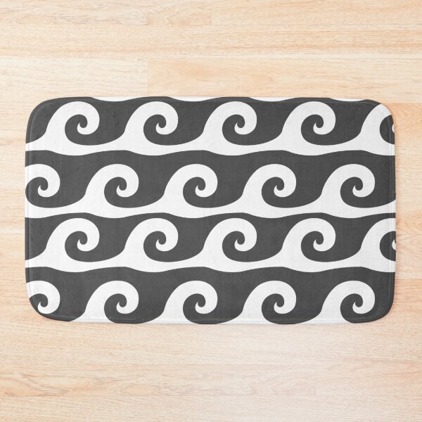 Item preview, Dark grey background white waves pattern designed and sold by Brontorino.