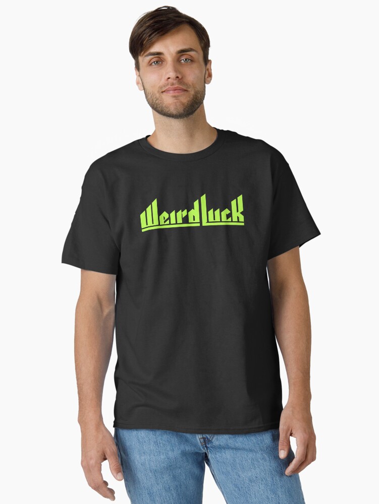 Thumbnail 2 of 7, Classic T-Shirt, Weird Luck Logo (Neon Green) designed and sold by Weird-Luck.