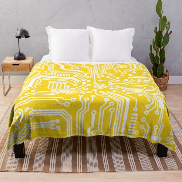 Item preview, bright yellow microchip hardware circuit design designed and sold by Giulia Palazzo.