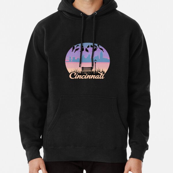  Cincinnati State of Ohio 80s 90s Vintage Sunset Pullover Hoodie  : Clothing, Shoes & Jewelry