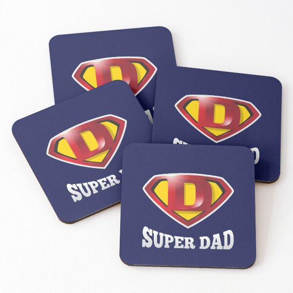 Item preview, White Super Dad Text with a Red D Emblem - Fathers Day designed and sold by WearWolfDesigns.