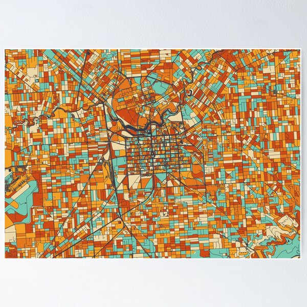 Item preview, Adelaide Map - Mosaic - Retro Colors designed and sold by HomeCities.