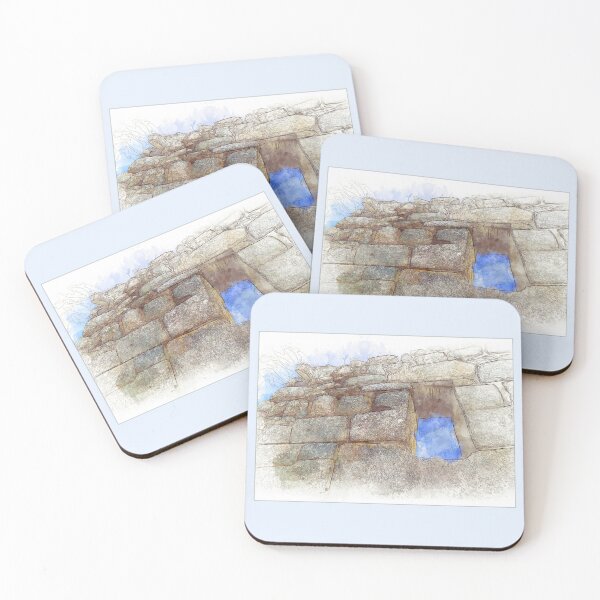 Item preview, Stone Wall of Machu Picchu, Peru - Sketch Style designed and sold by Retro Art Factory.