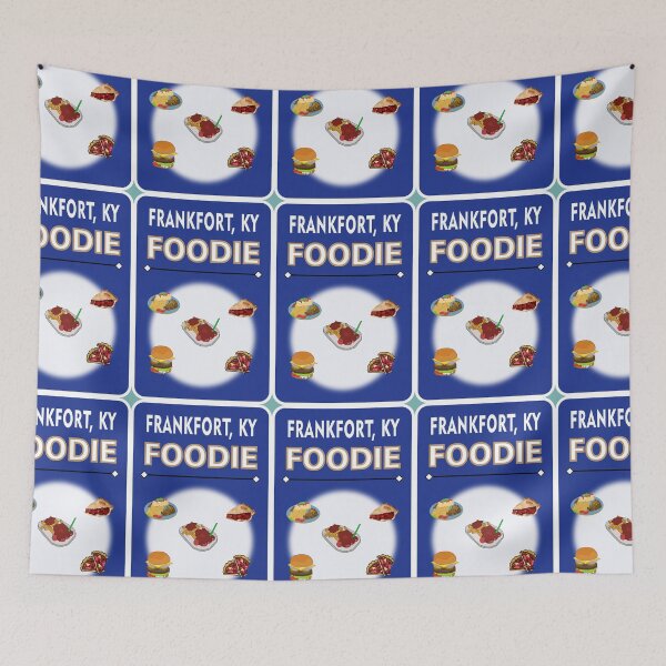 Item preview, Frankfort, Kentucky  - Foodie - Blue Background designed and sold by ThisNThatImages.